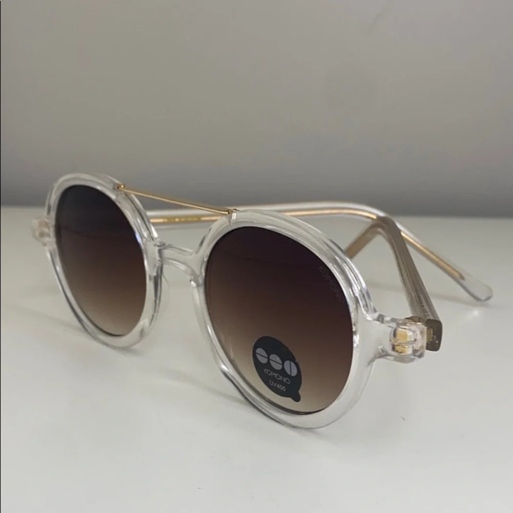 Komono Sunglasses NEW Vivien Clear round frame gold